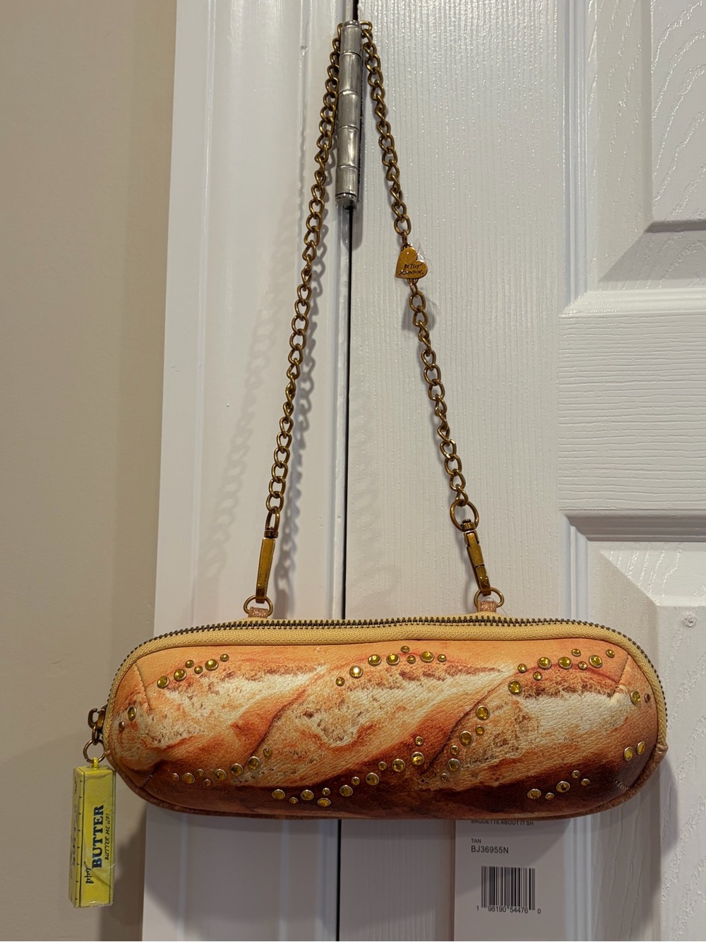 Betsey Johnson “Baguette About It” Bread & Butter Chain Clutch/ Shoulder Bag 🥖🧈